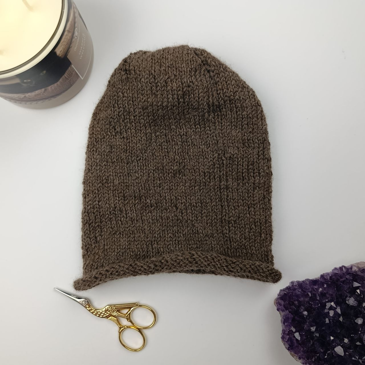 prosta czapka na drutach